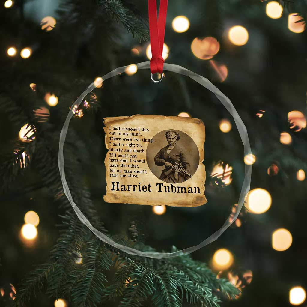 Harriet Tubman Quote Crystal Glass Ornament Liberty Or Death Empowerment Gift - Wonder Print Shop