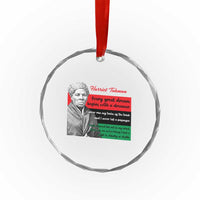 Harriet Tubman Quote Crystal Glass Ornament Pan African Flag Black History