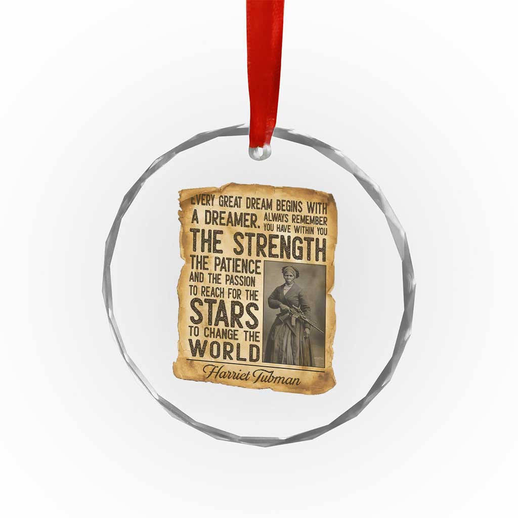 Harriet Tubman Quote Crystal Glass Ornament Strength Patience Passion To Change The World