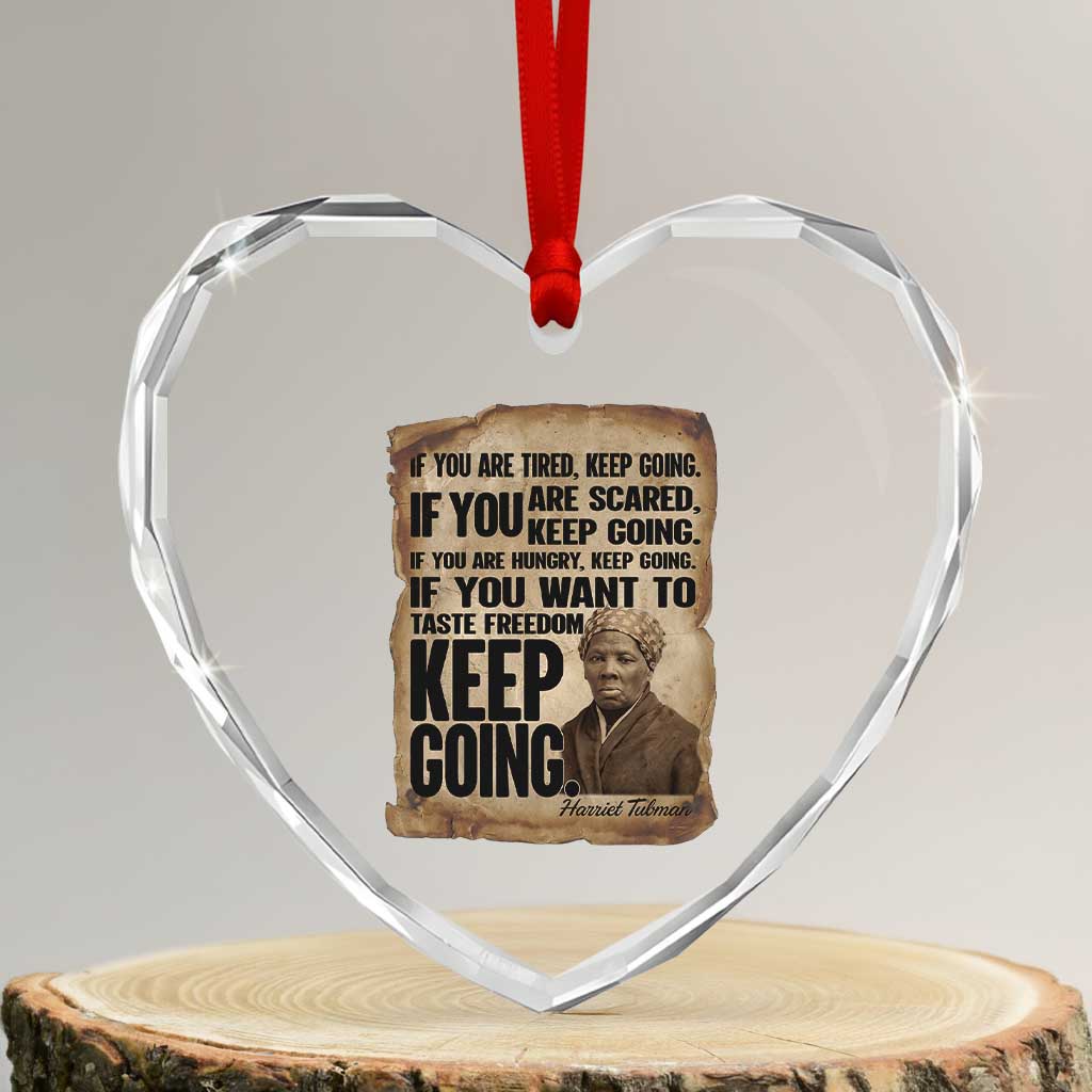 Harriet Tubman Quote Heart Crystal Glass Ornament Black History African American
