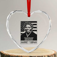 Harriet Tubman Quote Heart Crystal Glass Ornament Black History Month