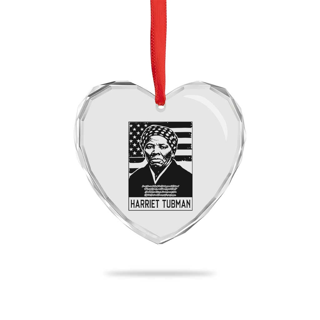 Harriet Tubman Quote Heart Crystal Glass Ornament Black History Month