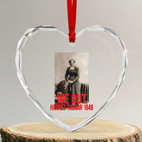 Harriet Tubman Quote Heart Crystal Glass Ornament Black Woman History