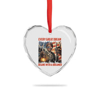 Harriet Tubman Quote Heart Crystal Glass Ornament Every Great Dream Begins With A Dreamer - Wonder Print Shop