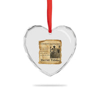 Harriet Tubman Quote Heart Crystal Glass Ornament I Freed A Thousand People Vintage Poster - Wonder Print Shop