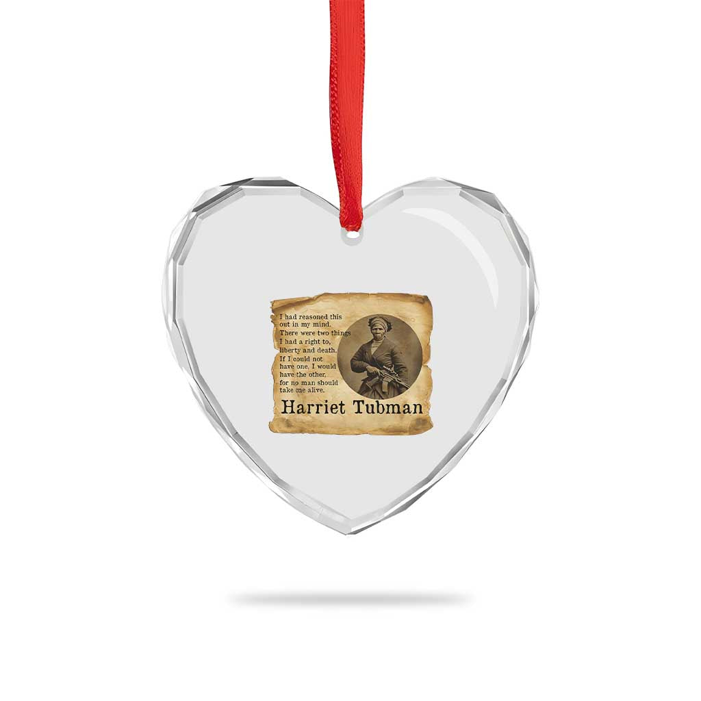 Harriet Tubman Quote Heart Crystal Glass Ornament Liberty Or Death Empowerment Gift - Wonder Print Shop