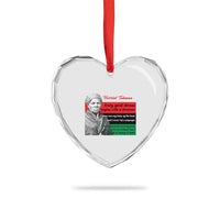 Harriet Tubman Quote Heart Crystal Glass Ornament Pan African Flag Black History