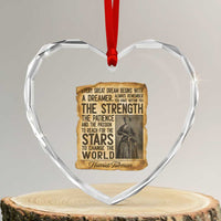 Harriet Tubman Quote Heart Crystal Glass Ornament Strength Patience Passion To Change The World