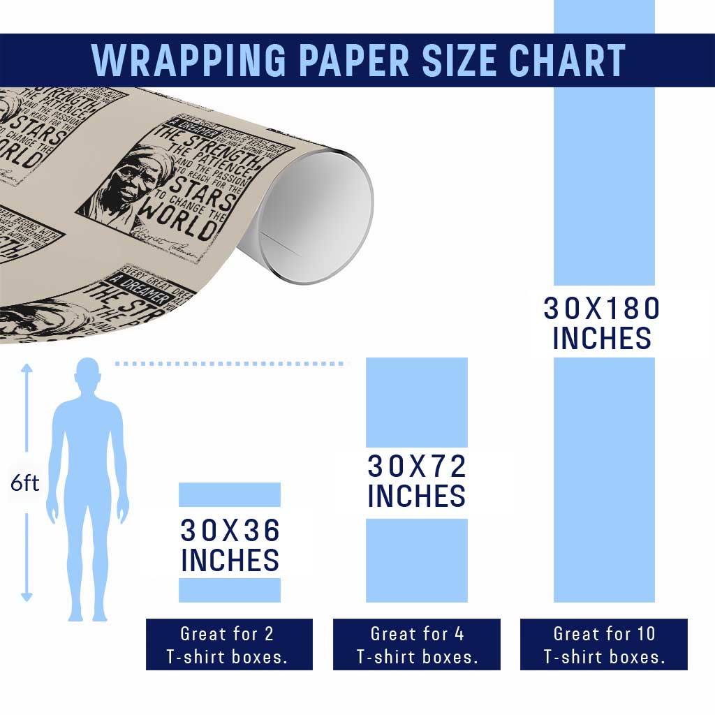 Harriet Tubman Quote Wrapping Paper Roll Black Woman History Activist