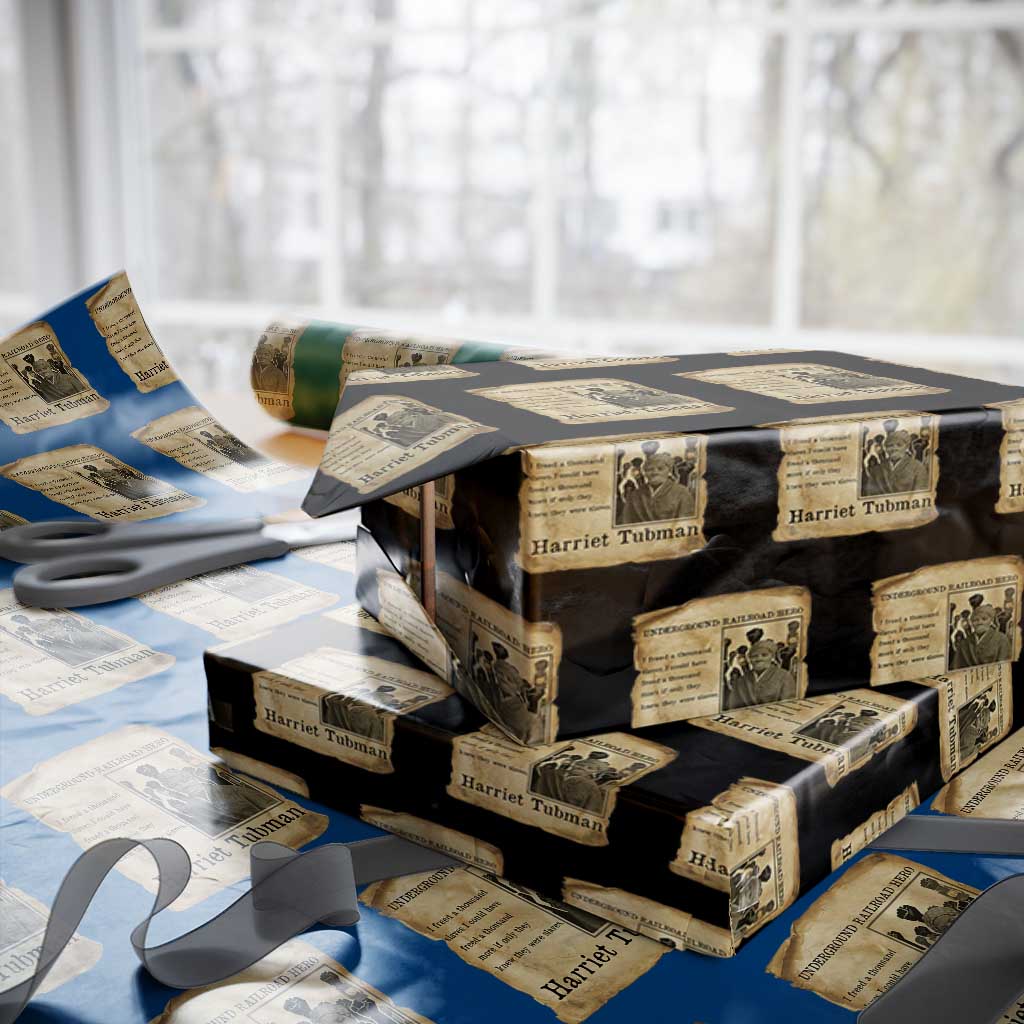 Harriet Tubman Quote Wrapping Paper Roll I Freed A Thousand People Vintage Poster - Wonder Print Shop