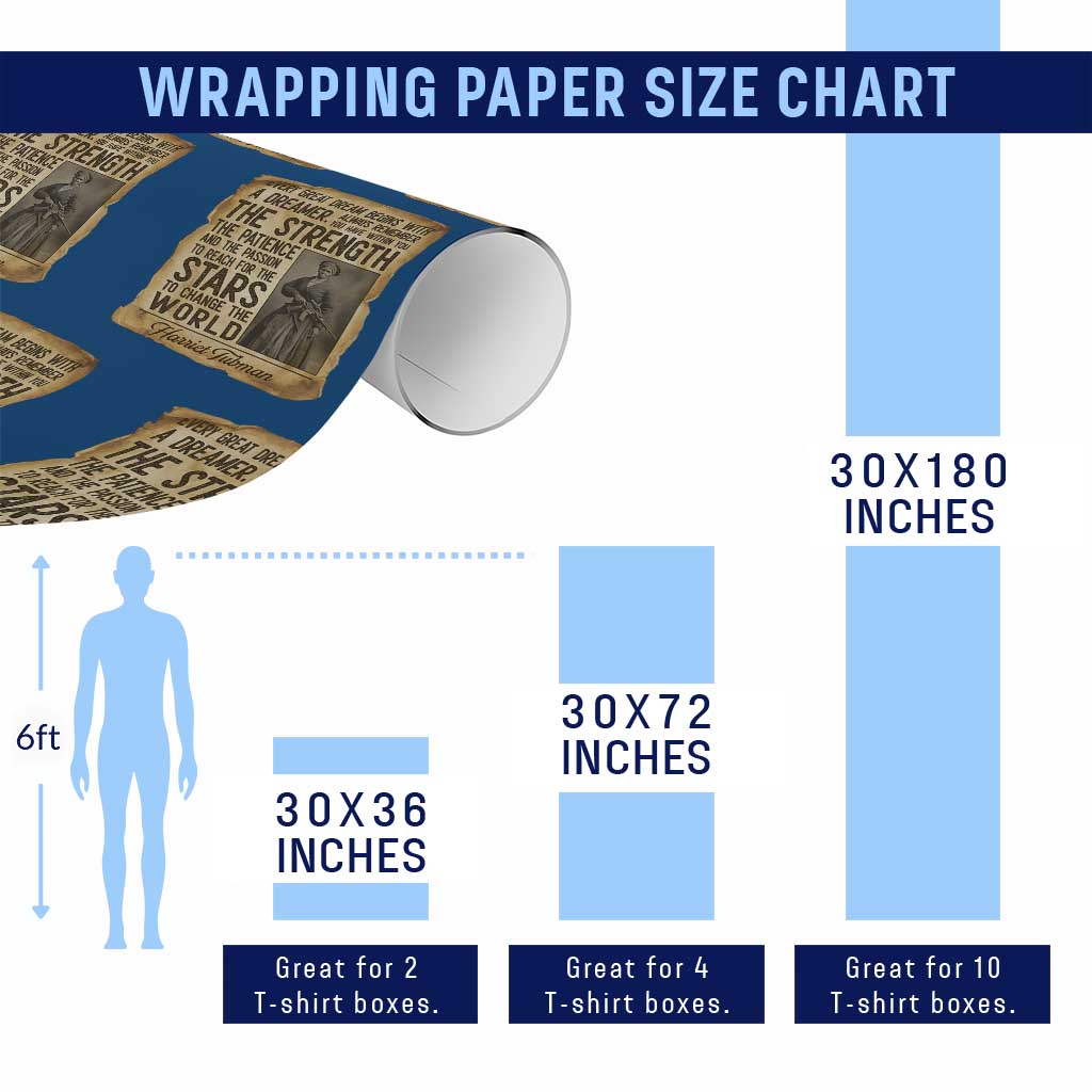 Harriet Tubman Quote Wrapping Paper Roll Strength Patience Passion To Change The World
