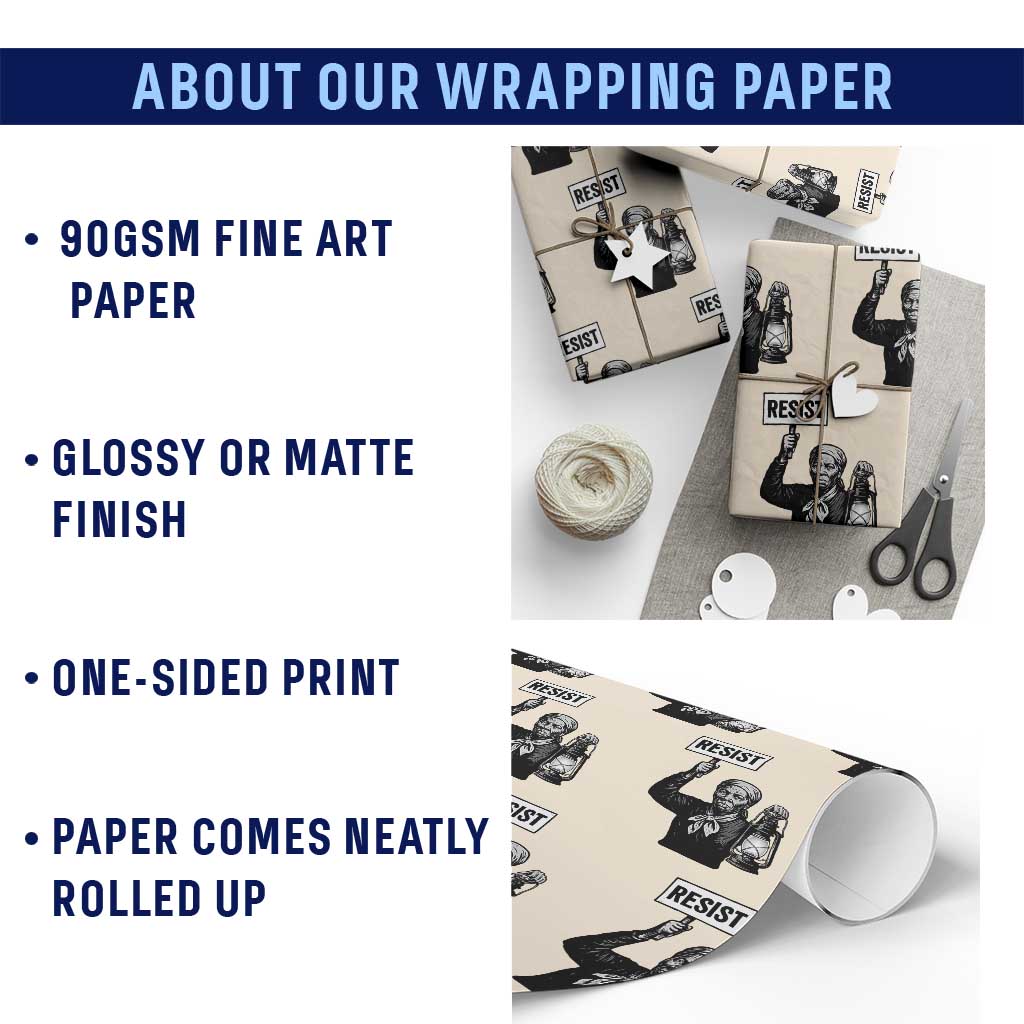 Harriet Tubman Says Resist Wrapping Paper Roll Women Empowerment Quote - Wonder Print Shop