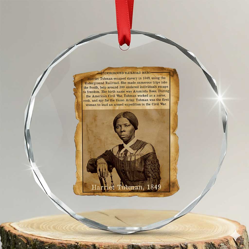 Harriet Tubman Tribute Crystal Glass Ornament Civil Rights Leader Black History Gift - Wonder Print Shop