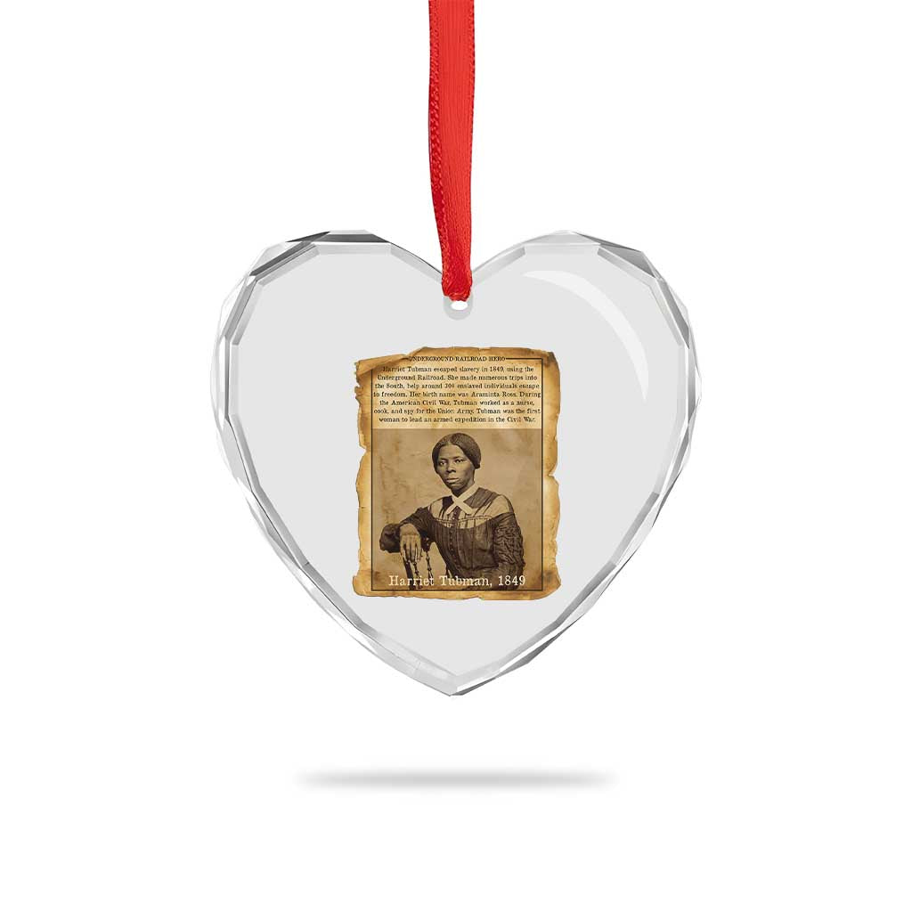 Harriet Tubman Tribute Heart Crystal Glass Ornament Civil Rights Leader Black History Gift - Wonder Print Shop