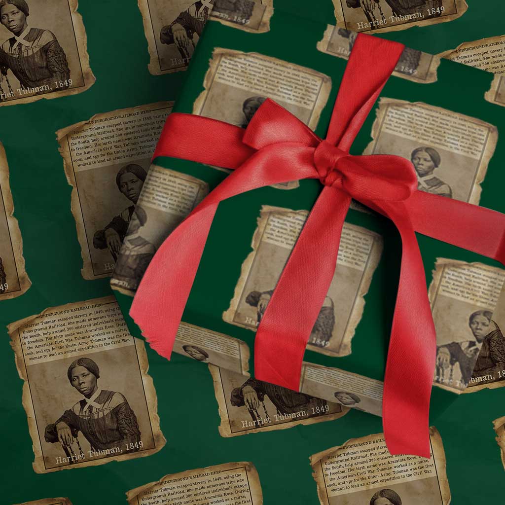 Harriet Tubman Tribute Wrapping Paper Roll Civil Rights Leader Black History Gift - Wonder Print Shop