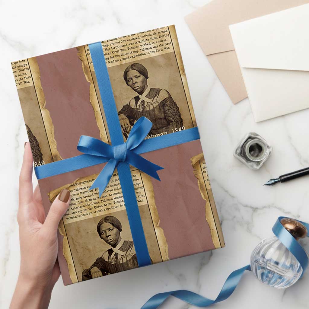 Harriet Tubman Tribute Wrapping Paper Roll Civil Rights Leader Black History Gift - Wonder Print Shop
