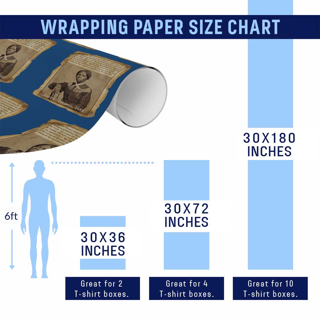 Harriet Tubman Tribute Wrapping Paper Roll Civil Rights Leader Black History Gift - Wonder Print Shop