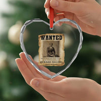 Harriet Tubman Wanted Reward Poster Heart Crystal Glass Ornament Freedom Or Death - Wonder Print Shop
