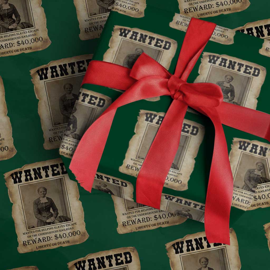 Harriet Tubman Wanted Reward Poster Wrapping Paper Roll Freedom Or Death - Wonder Print Shop