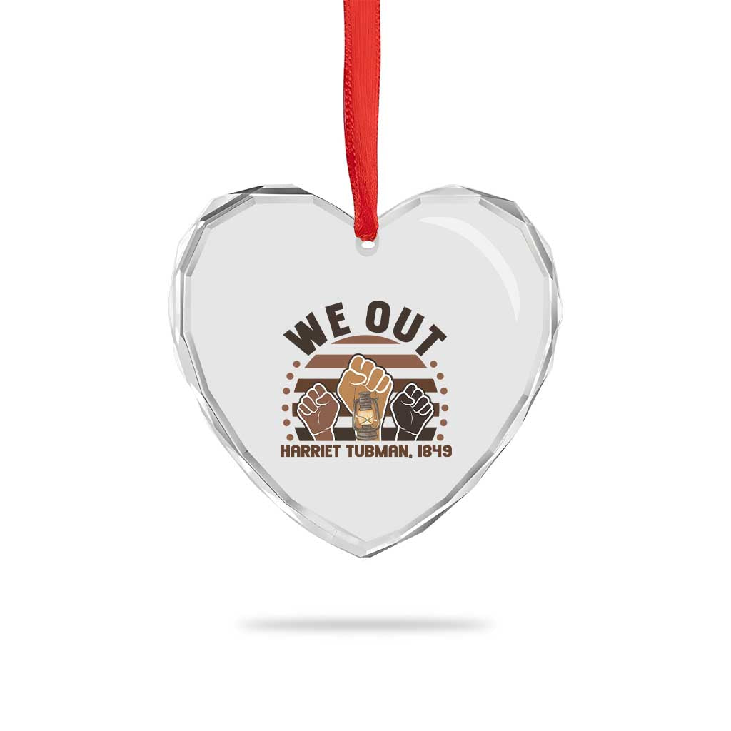 Harriet Tubman We Out 1849 Heart Crystal Glass Ornament Vintage Sunset Black American Hero