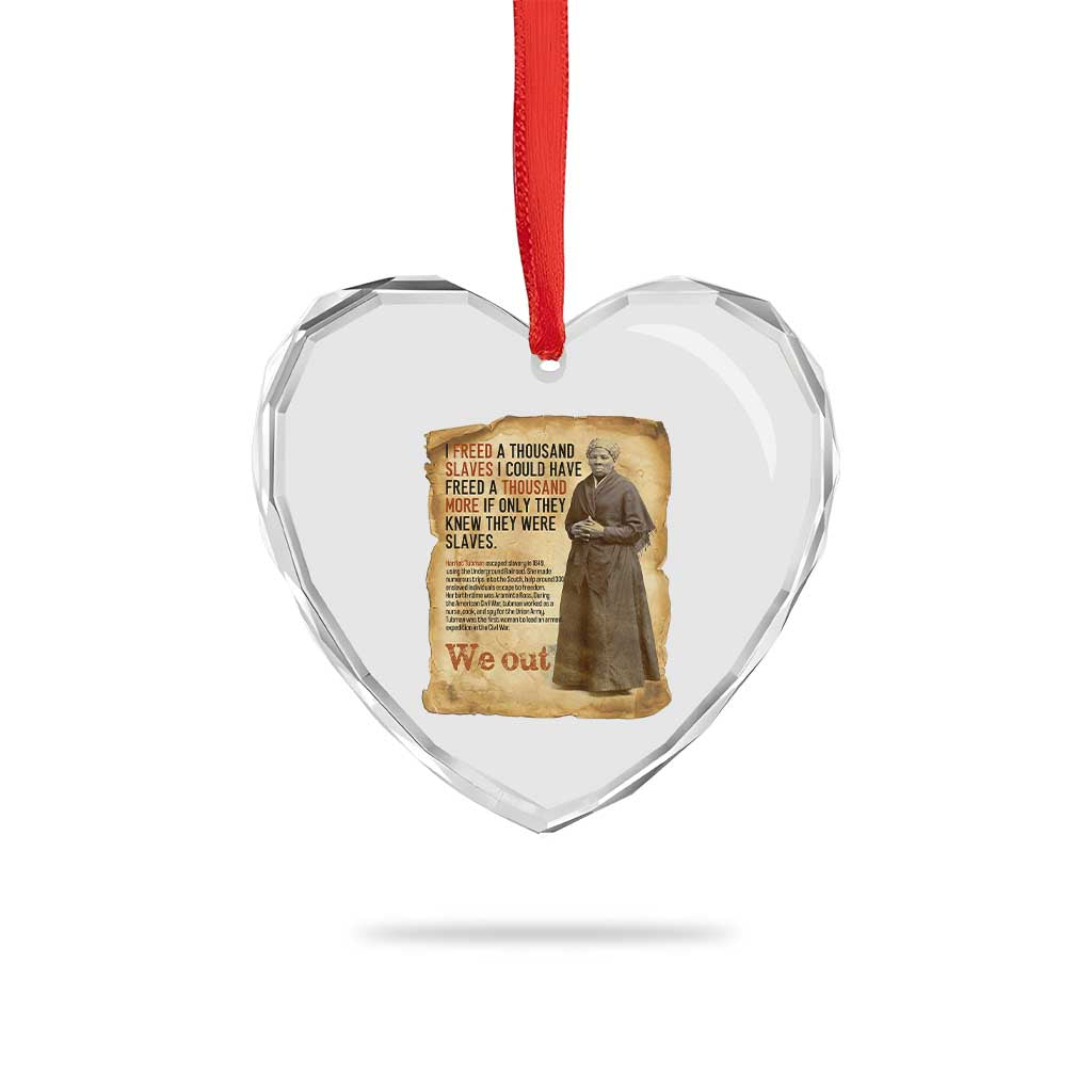 Harriet Tubman We Out Heart Crystal Glass Ornament Vintage Black History Gift - Wonder Print Shop