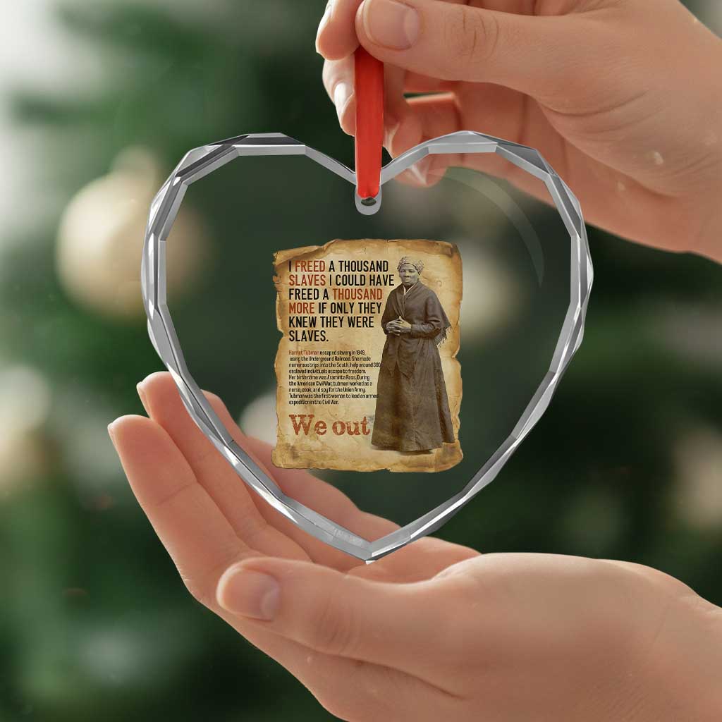Harriet Tubman We Out Heart Crystal Glass Ornament Vintage Black History Gift - Wonder Print Shop