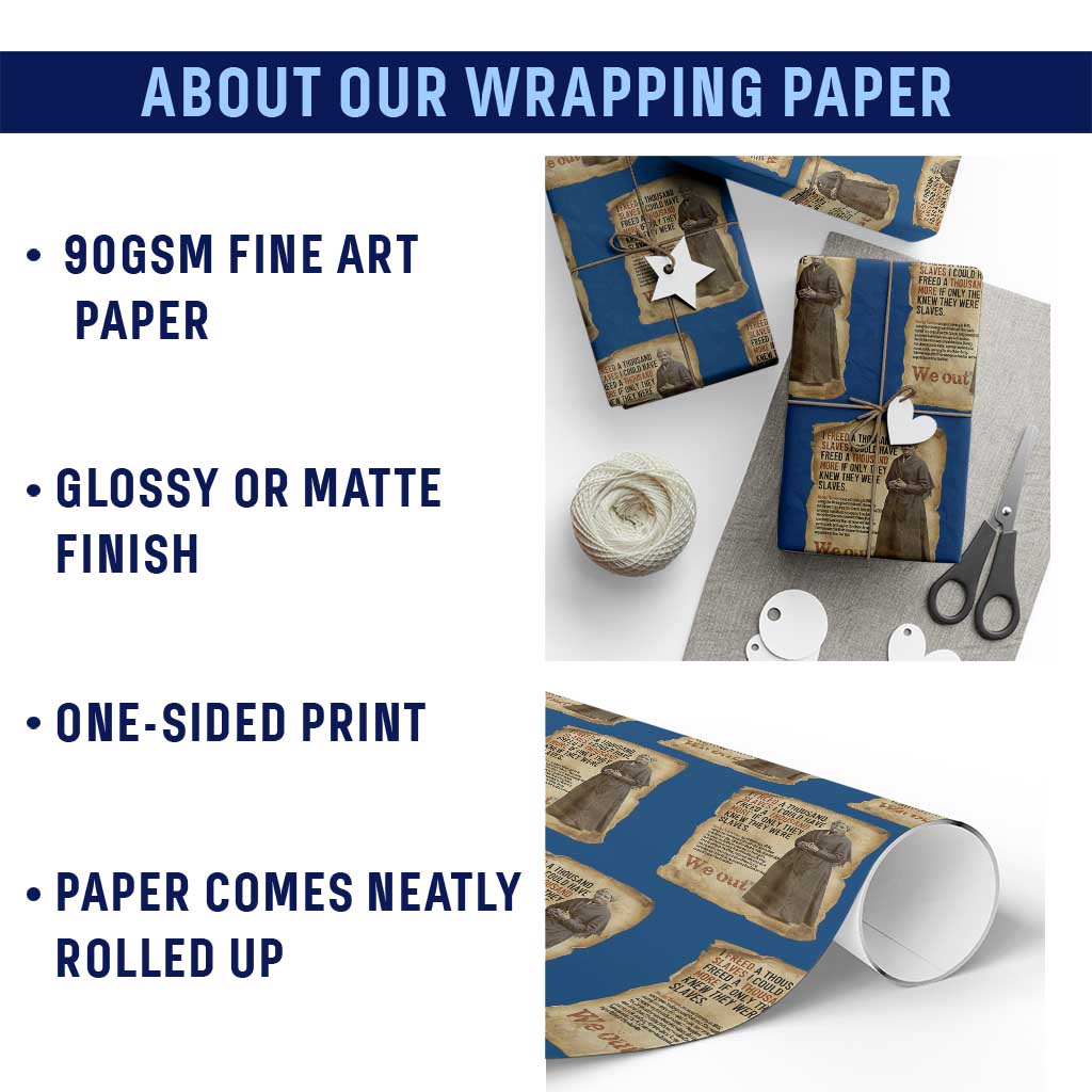 Harriet Tubman We Out Wrapping Paper Roll Vintage Black History Gift - Wonder Print Shop