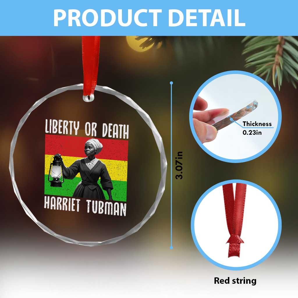 Harriet Tubman Women Leadership Crystal Glass Ornament Liberty Or Death - Wonder Print Shop