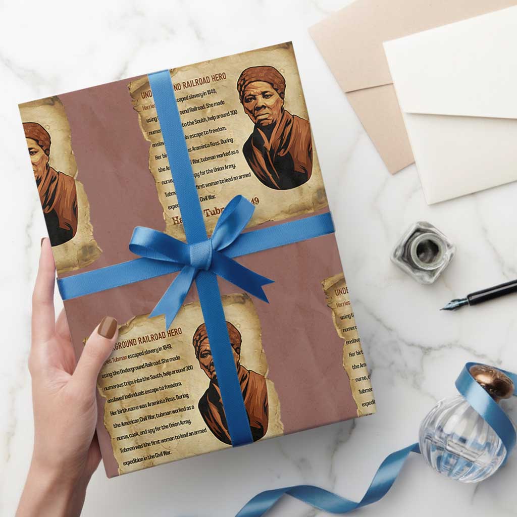 Harriet Tubman Wrapping Paper Roll Black American Hero Underground Railroad - Wonder Print Shop