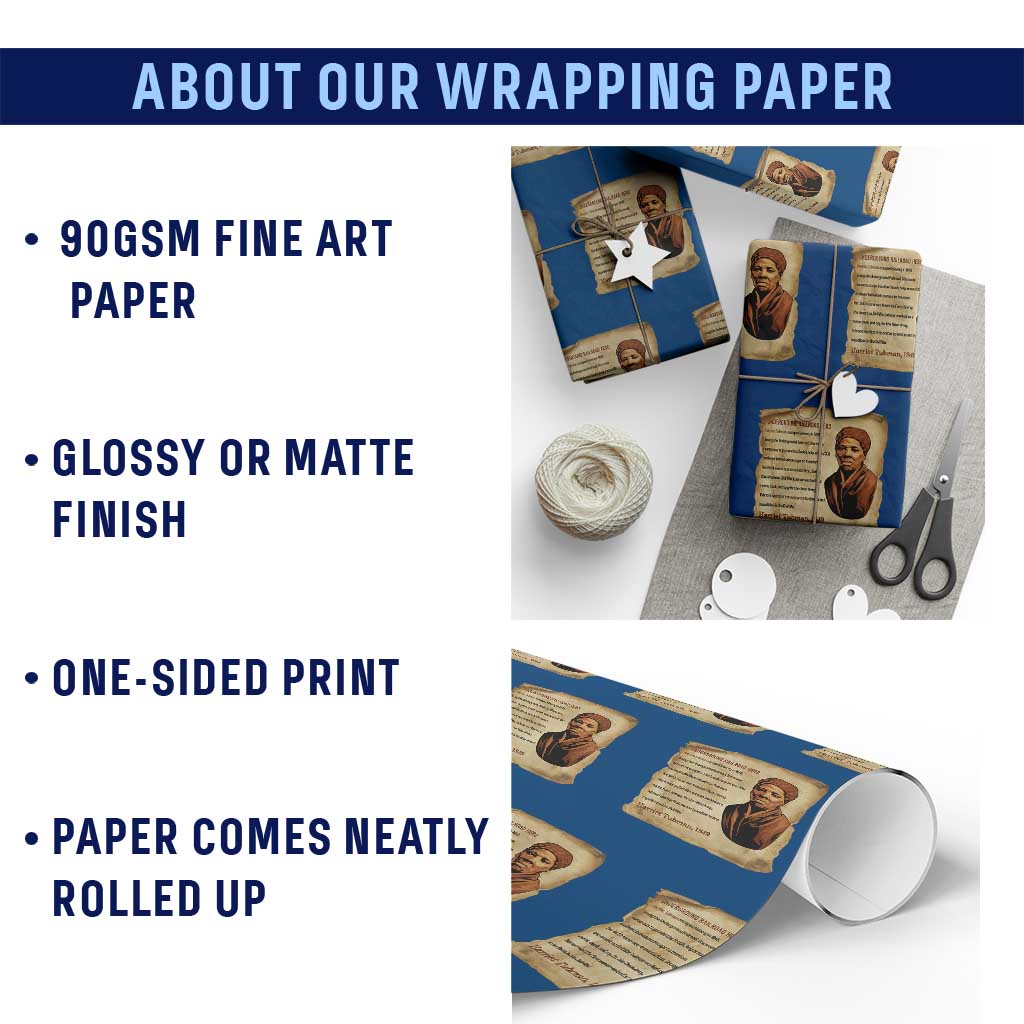 Harriet Tubman Wrapping Paper Roll Black American Hero Underground Railroad - Wonder Print Shop
