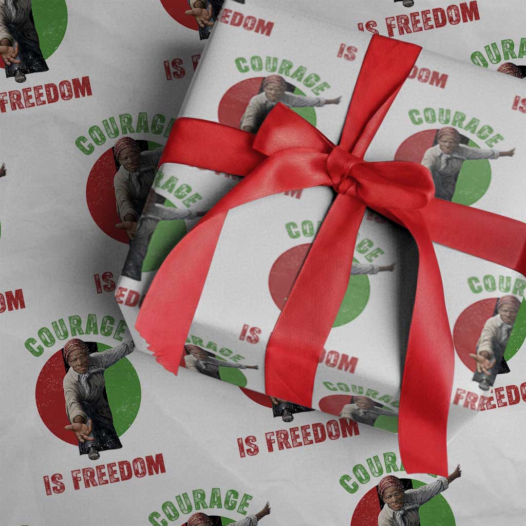 Harriet Tubman Wrapping Paper Roll Courage Is Freedom Black History Hero