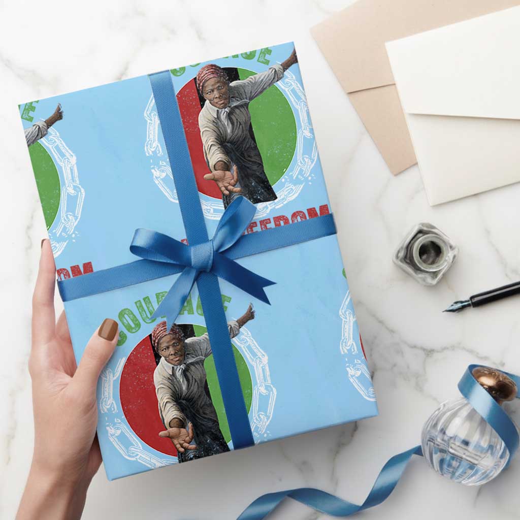 Harriet Tubman Wrapping Paper Roll Courage Is Freedom Black History Hero