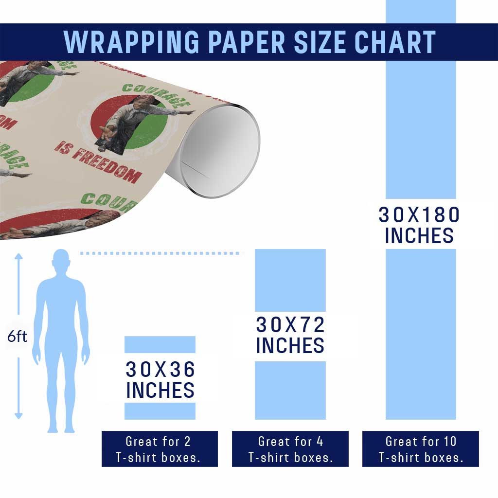 Harriet Tubman Wrapping Paper Roll Courage Is Freedom Black History Hero