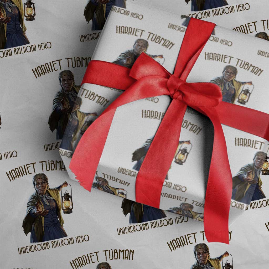 Harriet Tubman Wrapping Paper Roll Underground Railroad Hero Black History Month Gift