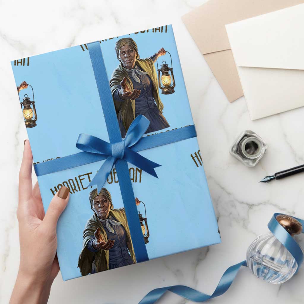 Harriet Tubman Wrapping Paper Roll Underground Railroad Hero Black History Month Gift
