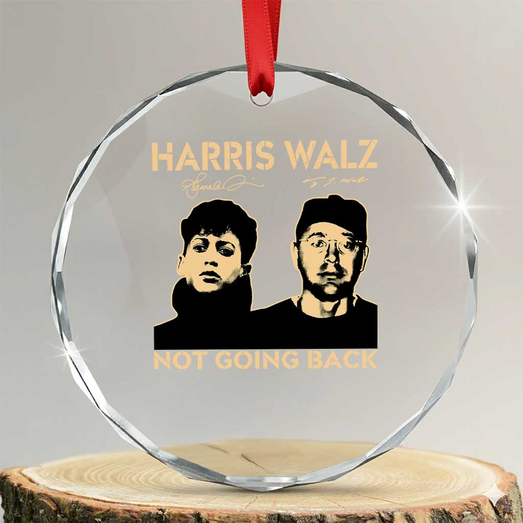 Harris Walz Crystal Glass Ornament Retro We Are Not Going Back