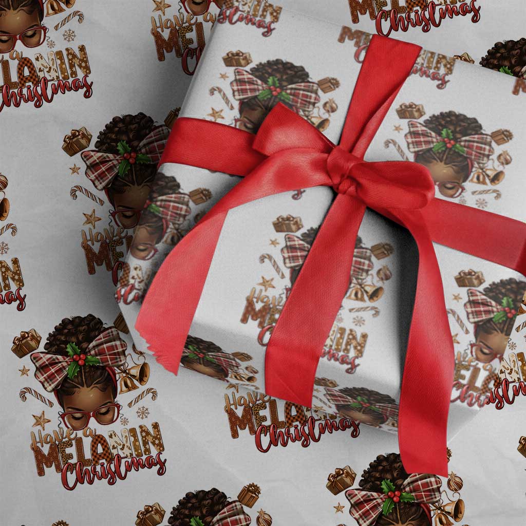 Have A Melanin Christmas African American Girl Xmas Wrapping Paper Roll - Wonder Print Shop