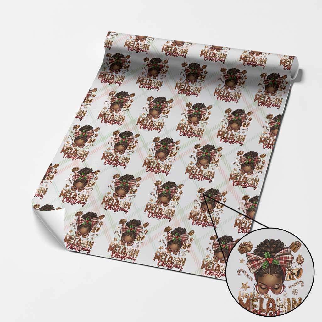 Have A Melanin Christmas African American Girl Xmas Wrapping Paper Roll - Wonder Print Shop