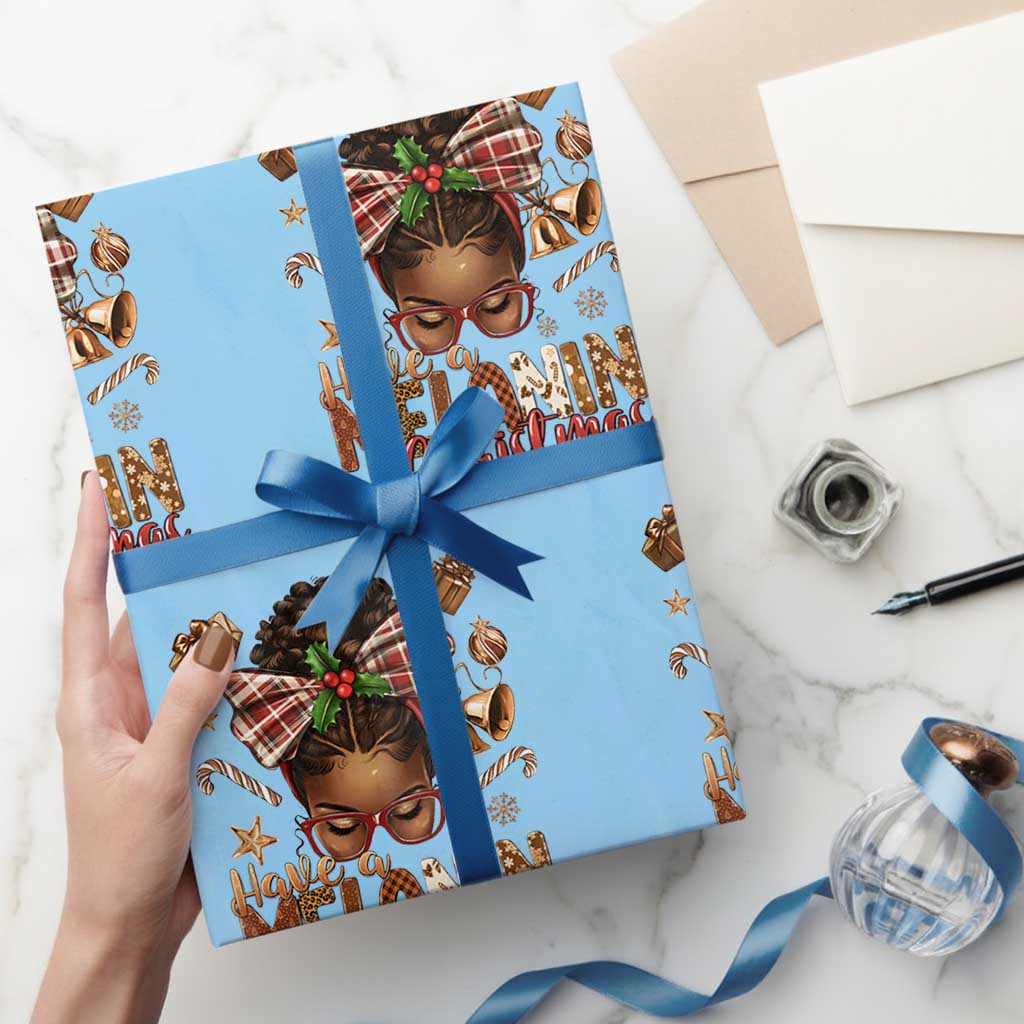 Have A Melanin Christmas African American Girl Xmas Wrapping Paper Roll - Wonder Print Shop