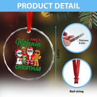 Have A Melanin Christmas Crystal Glass Ornament Black Family African American Xmas Gift - Wonder Print Shop