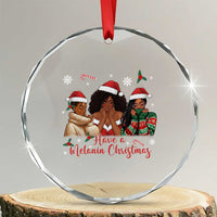 Have A Melanin Christmas Crystal Glass Ornament Black Girl Xmas Gift - Wonder Print Shop