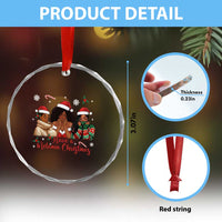 Have A Melanin Christmas Crystal Glass Ornament Black Girl Xmas Gift - Wonder Print Shop
