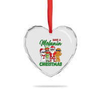 Have A Melanin Christmas Heart Crystal Glass Ornament Black Family African American Xmas Gift - Wonder Print Shop