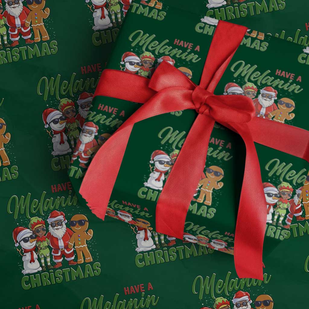Have A Melanin Christmas Wrapping Paper Roll Black Family African American Xmas Gift - Wonder Print Shop