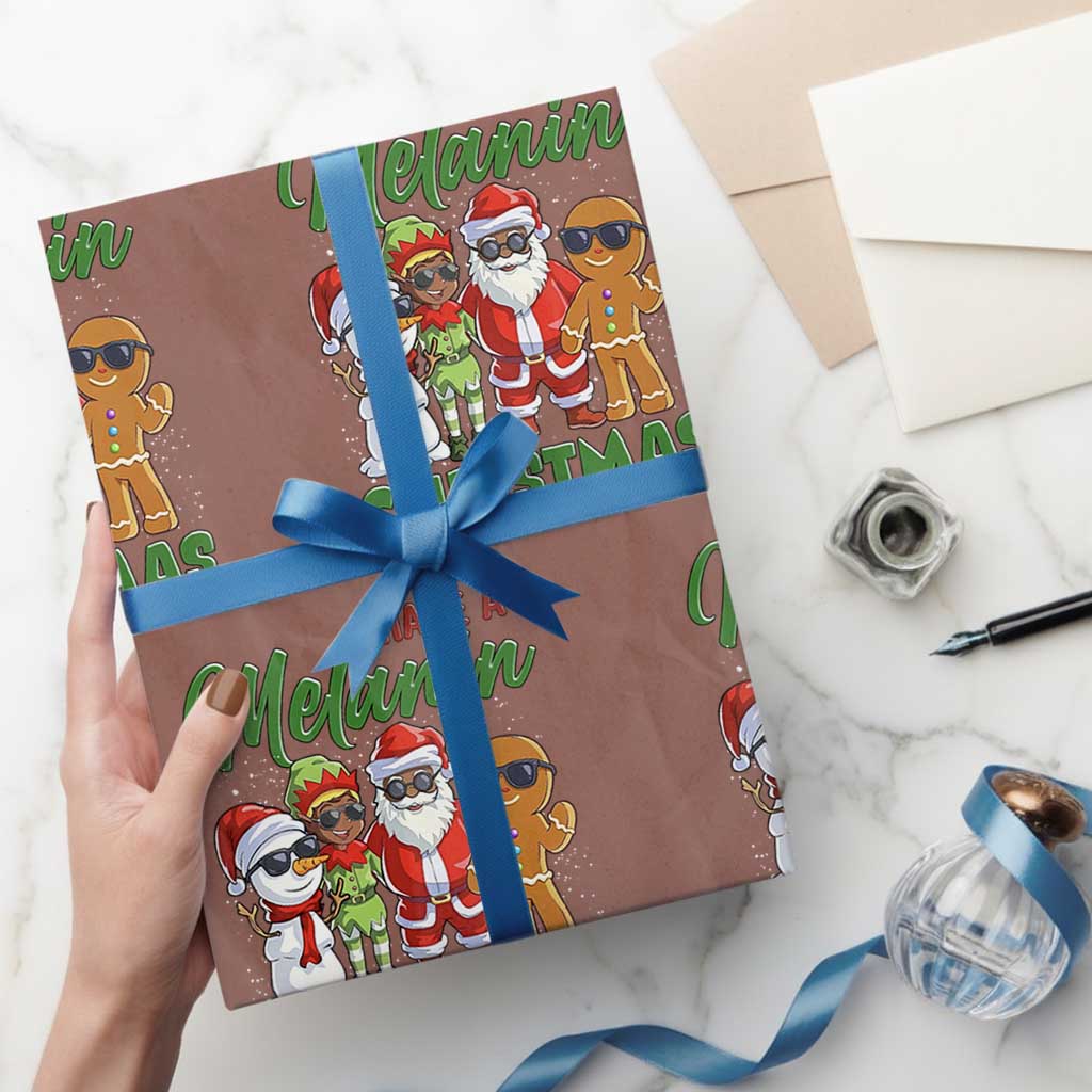 Have A Melanin Christmas Wrapping Paper Roll Black Family African American Xmas Gift - Wonder Print Shop
