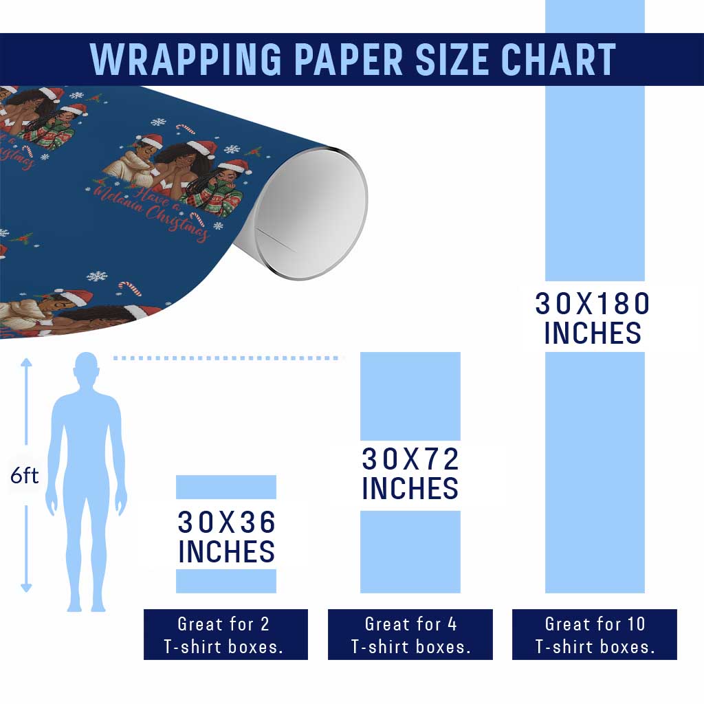 Have A Melanin Christmas Wrapping Paper Roll Black Girl Xmas Gift - Wonder Print Shop