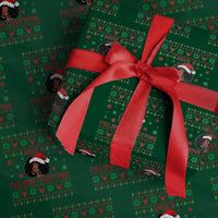 Have A Melanin Christmas Wrapping Paper Roll Cute Black Santa Girl Ugly Xmas - Wonder Print Shop