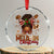 Have A Melanin Xmas African American Girl Xmas Crystal Glass Ornament - Wonder Print Shop