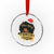 Have A Melanin Xmas African American Santa Girl Xmas Crystal Glass Ornament - Wonder Print Shop