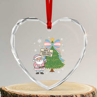 Have A Trans Tastic Christmas Heart Crystal Glass Ornament Transgender Pride - Wonder Print Shop